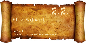 Ritz Rajnald névjegykártya